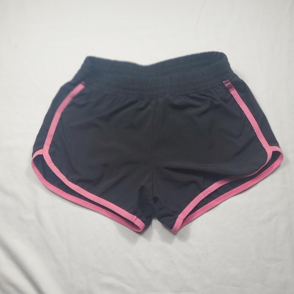 Zella Women's Black and Pink Athletic Shorts Elastic waist Double-lined sz L